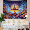Yeoiat Meditating Alien Mushroom Tapestry Fantastic Wonderland Wall Hanging Aesthetic Decor for Bedroom Dorm Living Room, 60x44 Inch