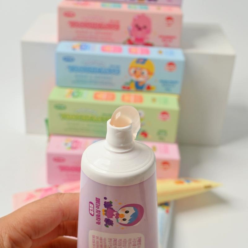 Pororo Kids Toothpaste - Cavity Protection Low Fluoride Oral Care with 4 Fruit Flavors, Improving Gum Health