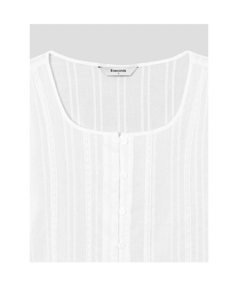 8SECONDS Lace Square Neck Blouse White