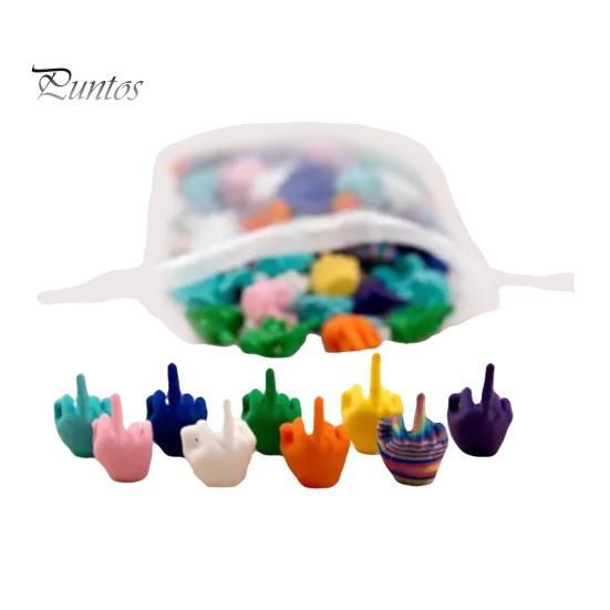 Small Middle Finger Figurines 25/50/100Pcs 3D Printed Mini Set, Tiny Colorful for Kit Desk Decor, Miniature Hand Gesture Figurine Gag Gift,