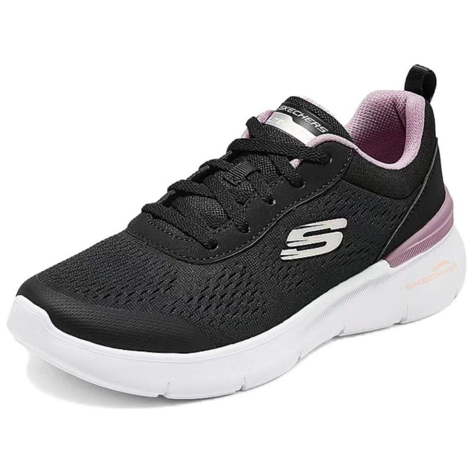 Skechers Breathable Lightweight Breathable And Lightweight Low top Casual Shoes Women's Black Pink 150370-BKMV