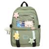 Student School Bag Girls Large Capacity Lightweight Nylon Backpack Multifunctional Solid Color Backpack