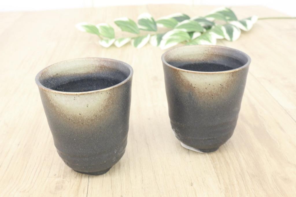 Castle Enterprise Mino Ware Japanese Cafe Series Manyo Teacups, Iga Bizen Style, Set of 10