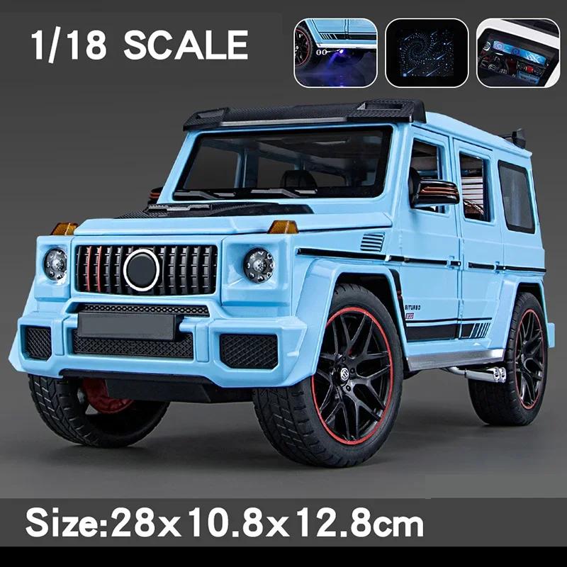1/18 Large G800 SUV Off-road Alloy Model Car Sprayable Toy Car Diecast Vehicle Model Toy Sound Light CarBirthday Gift For Kids