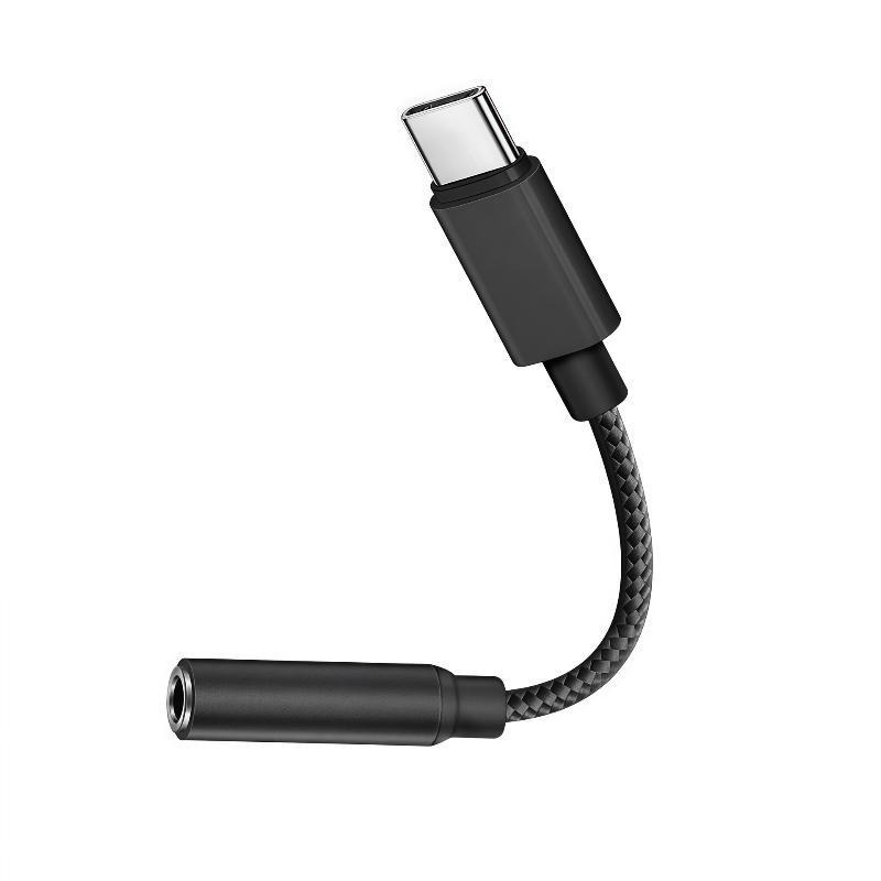 Аудиокабель Type-C на 3,5 мм Jack Plug-and-Play Адаптер с шумоподавлением для использования с ноутбуком, смартфоном, гарнитурой