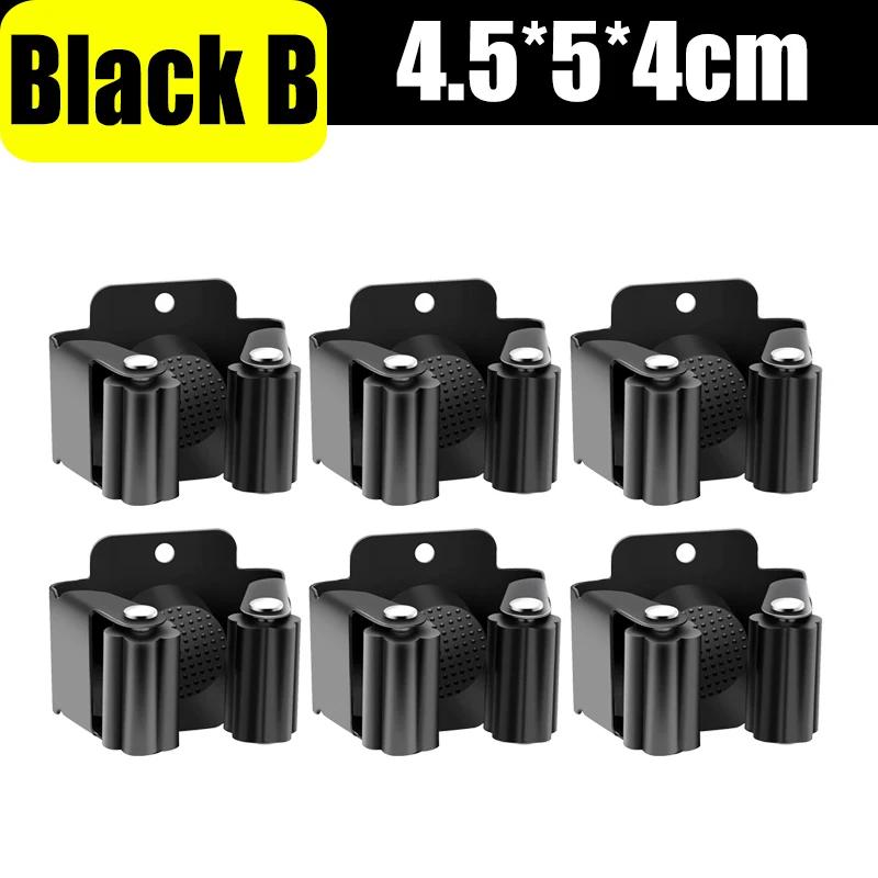 12/1pc Wall Mounted Mop Holder Clips Stainless Steel Mop Broom Hanger Rack Waterproof Kitchen Bathroom Storage Shelf Hooks