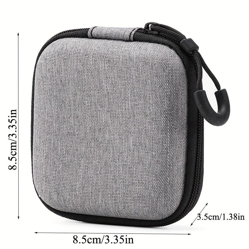 Mini Earphone Storage Bag Hard Shell Data Cable Organizer Box Portable Travel Gadgets Protective Cover Solid Color Large Capacity Case