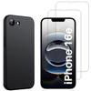 Protective Case - BOOLING - for iPhone 16e - Liquid Silicone - Shockproof - 2 Tempered Glasses