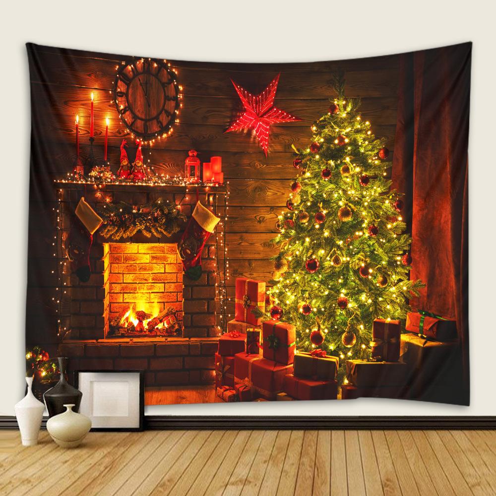 Christmas Tapestry Festive Decor Home Living Room Bedroom Background Garden Posters for Outside Large Wall Hanging Beach Towel