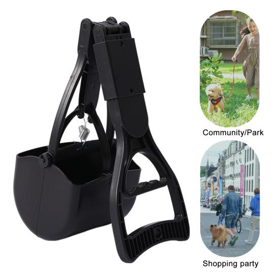 17.7" Dog Pooper Scooper Long Handle Folding Waste Pick Up Tool