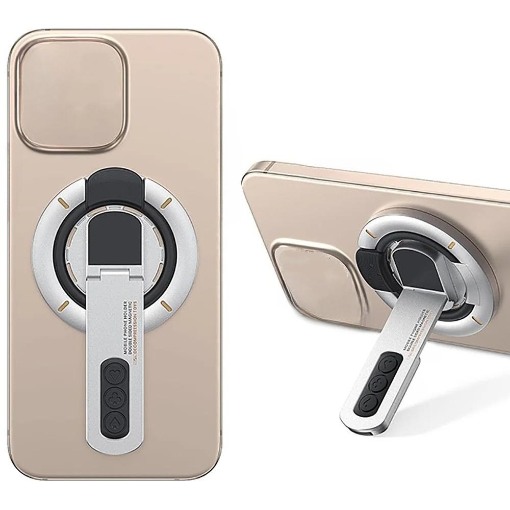 3-in-1 Magnetic Finger Ring Holder MultiFunction Finger Ring Rotate Double-Sided Magnetic Phone Stand for iPhone 17 16 15 14 13