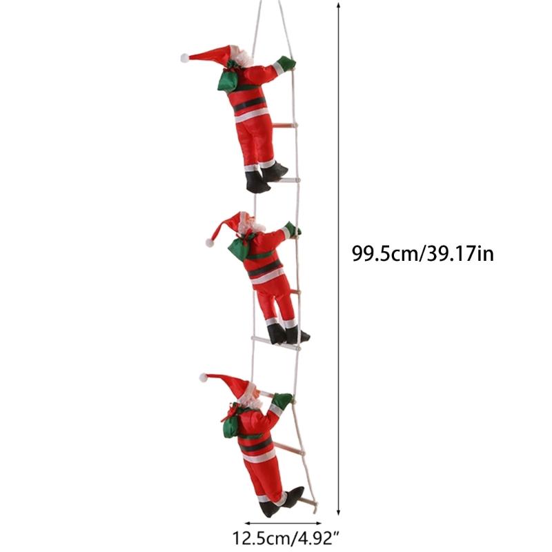 Christmas Holiday Decor Ladder Rope Climbing Santa Christmas Tree Ornament Creative Tree Hangings Long Lasting