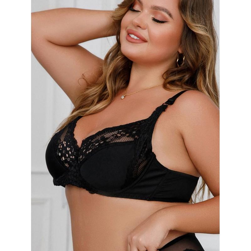 Plus Size Underwire Bra Lace Push Up Support Side Bust Control Sexy Lingerie Women