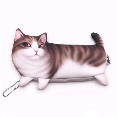 Креативная 3D-сумка для карандашей с изображением кошки, большая вместимость, милые пеналы для ручек из мультфильмов, школьные канцелярские принадлежности для школы и школы