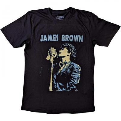 James Brown Хлопковая футболка унисекс для взрослых с микрофоном