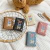 PU Leather Denim Coin Purse Embroidery Leather Card Holder Versatile Three Fold Wallet  Girls
