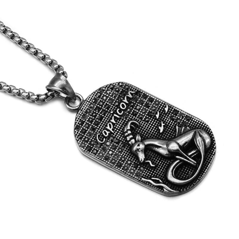 Цепочка из титановой стали для мужчин и женщин. Кулон 12 созвездий. Знаки зодиака в подарок