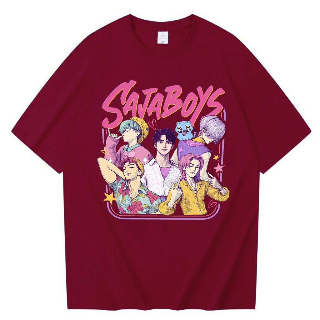 Kpop Demon Hunters Saja Boys T-Shirt - Harajuku Style O-Neck Tee Official Fan Gift & Collectible Merchandise