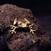 Solid Brass Mini Frog Desktop Ornament Decorative Keychain Lucky Toad Animal Figurine Home Decor
