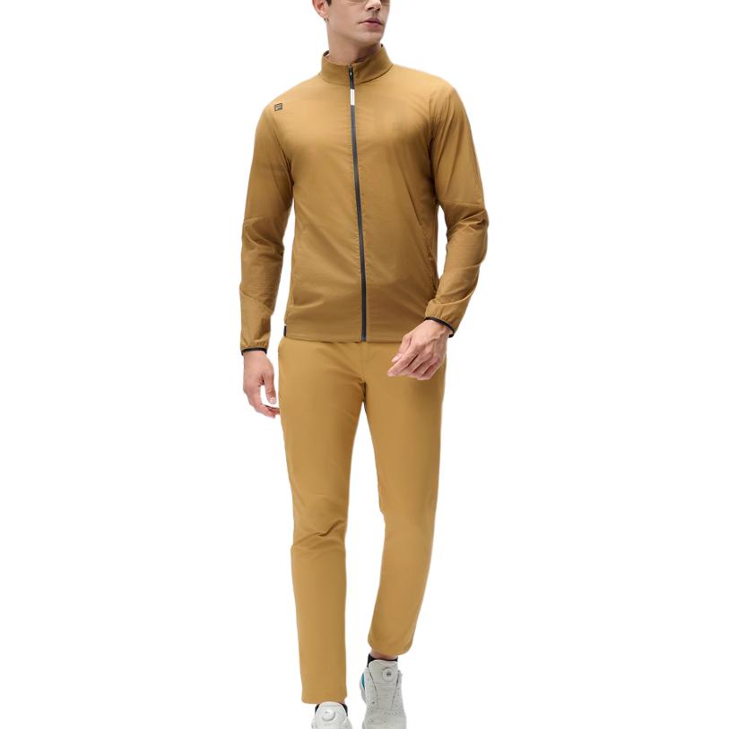 Fila Удобная Стильная Эластичная Мягкая Куртка с Воротником-стойкой на Молнии с Длинным Рукавом Мужские куртки Желто-коричневая A11M435702F-BN