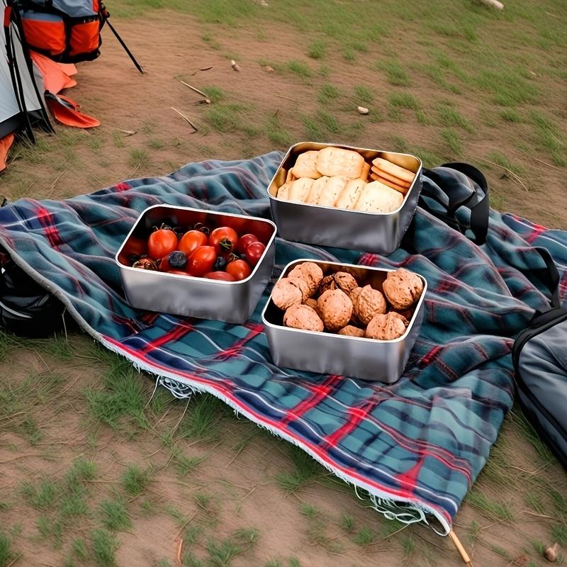 Stainless Steel Food Storage Container Airtight Lunch Box with Lid for Picnic Camping Office School