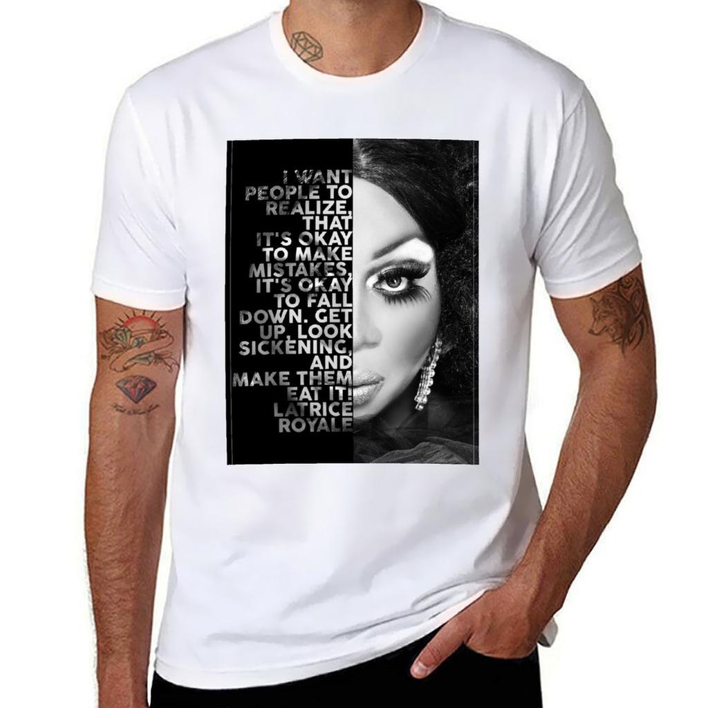 Latrice Royale TextPortrait TShirt Sports Casual Short Sleeve Cotton Tee