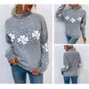 Осень И Зима Новый Рождественский Свитер Женский Повседневный Женская Одежда Полуворотник Свитер со Снежинками