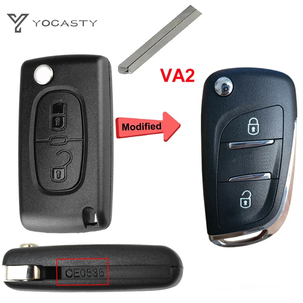 Yocasty Модифицированный корпус ключа-брелока для автомобиля Для Citroen C2 C3 C4 C5 Berlingo Для Peugeot 207 307 308 407 607 Hu83 Va2