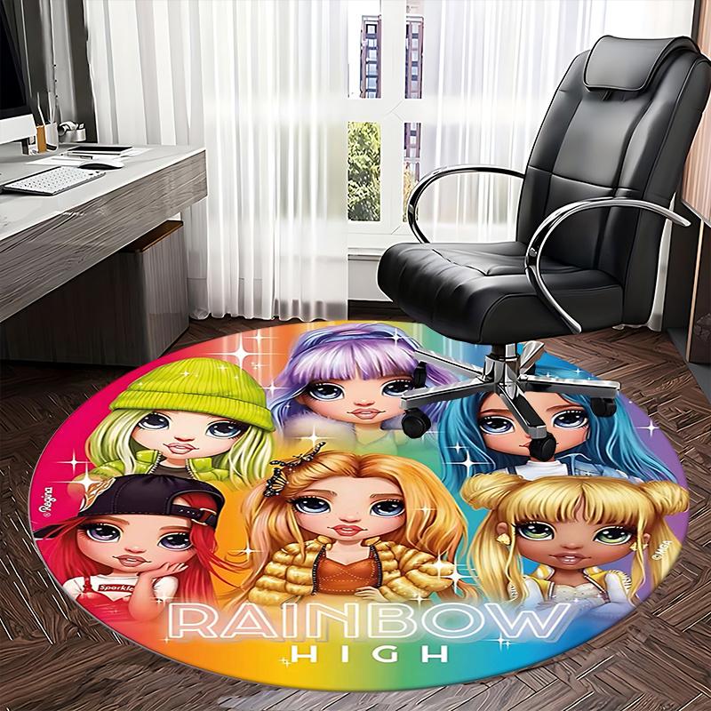 Rainbow High Dolls,Fashion Dolls Chair mat Round Rug Office carpet, Non slip, Suitable for Living Rooms, Bedrooms Decor 1205651a