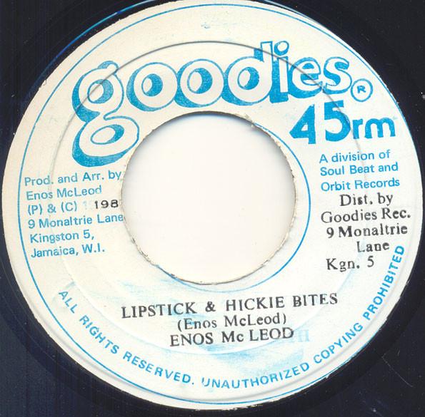 7-дюймовая пластинка ENOS MCLEOD Lipstick Hickie Bites NONE Goodies UK Reggae Ska Dub Б/у