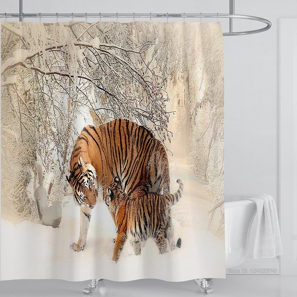 Кошка Собака Смешной Мультяшный Креативная Личность Шторки для Душа Милый 3D Принт ПВХ Ткань С Крючками Водонепроницаемая Декорация для Ванной