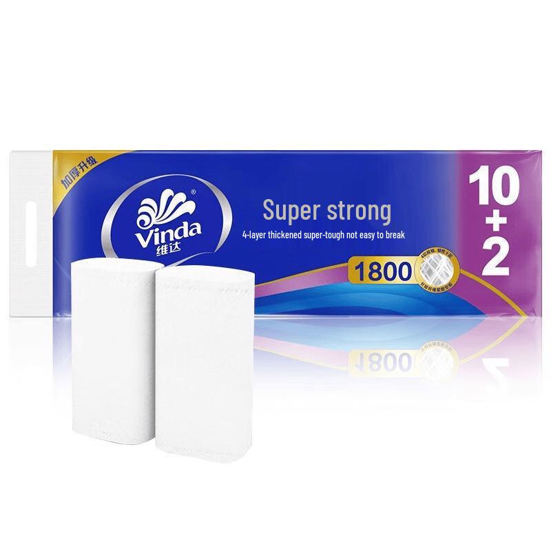 Vinda 4-Ply Embossed Toilet Paper, 3 Packs of 12 Rolls
