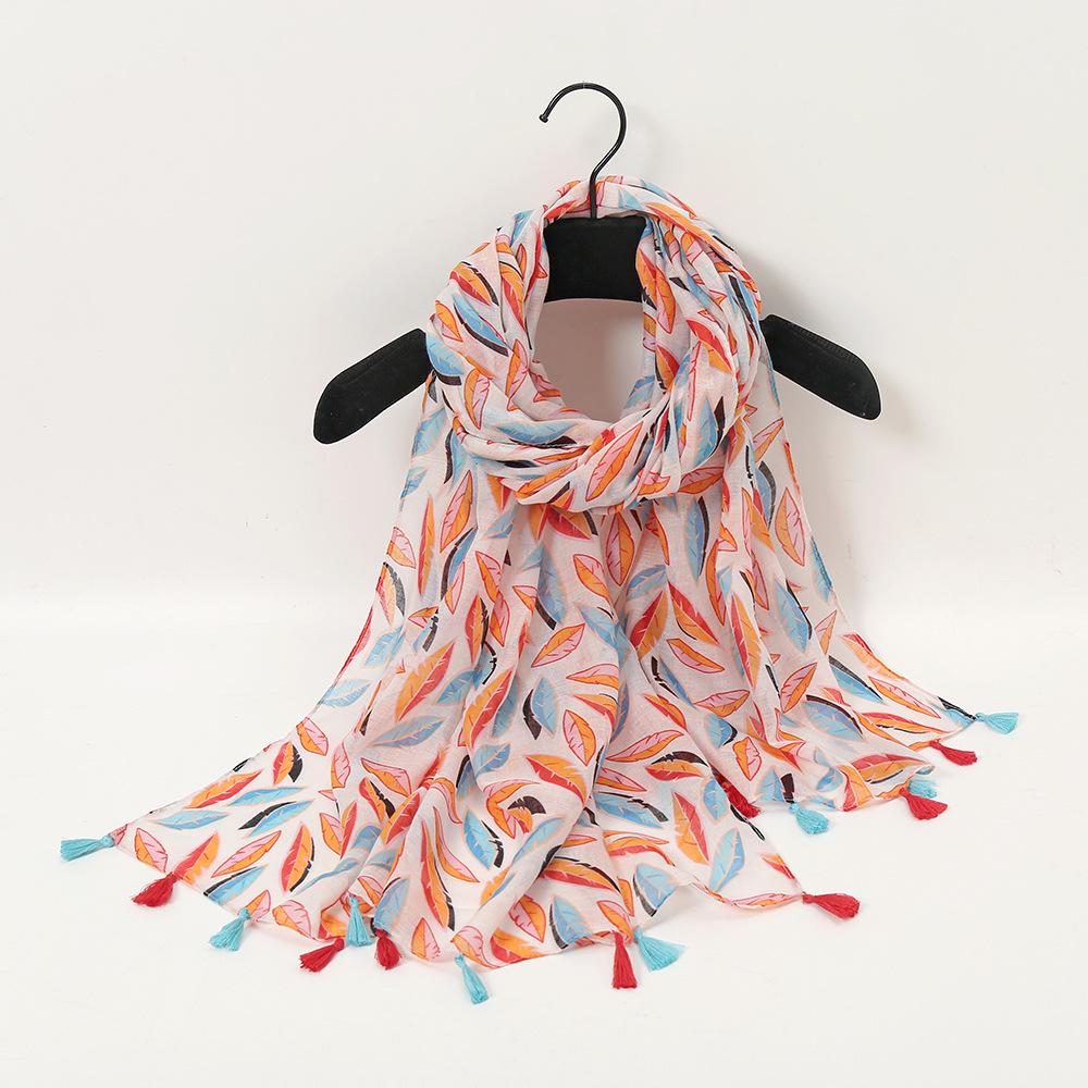Осенне-зимняя шаль с принтом бабочек: Теплый шарф из хлопка и льна в стиле живописи тушью для путешествий или пляжа
