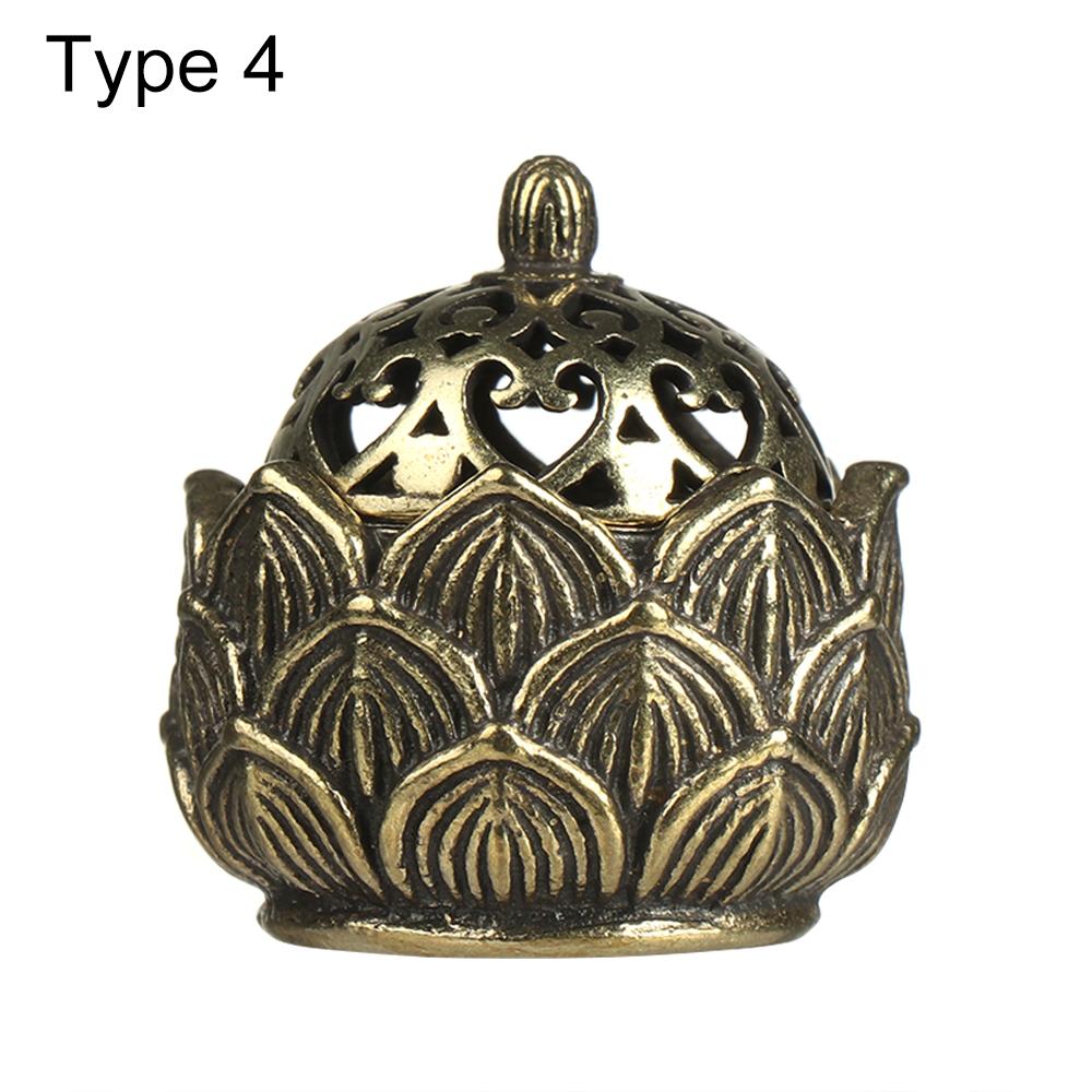 Подарок Декор для дома Подставка для благовоний Полая Лилия Мини Голова Цилиня Ретро Латунная Кадильница Для сжигания благовоний