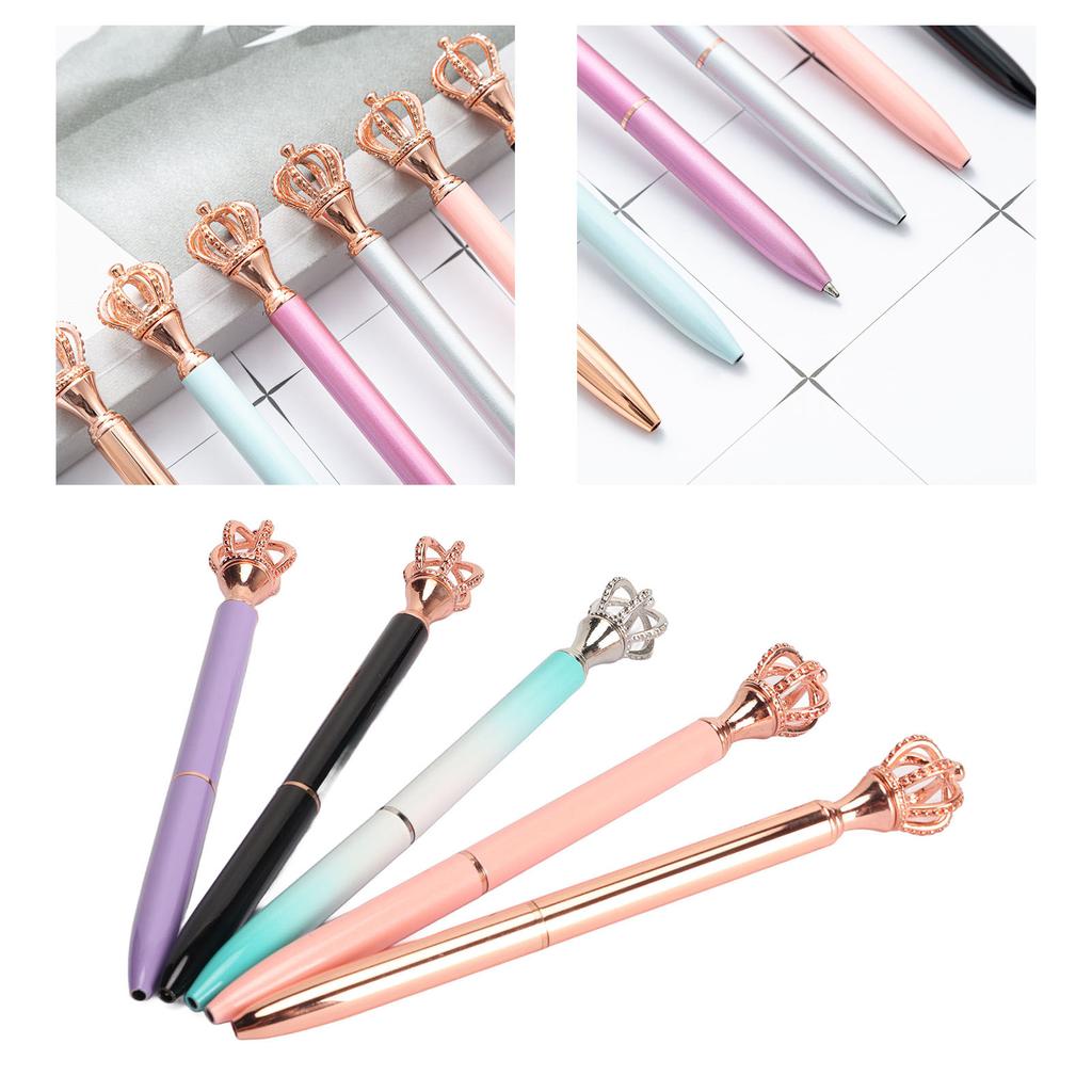 5 шт. шариковая ручка с гальваническим покрытием разных цветов с короной сверху сменный стержень гелевая ручка для учебы