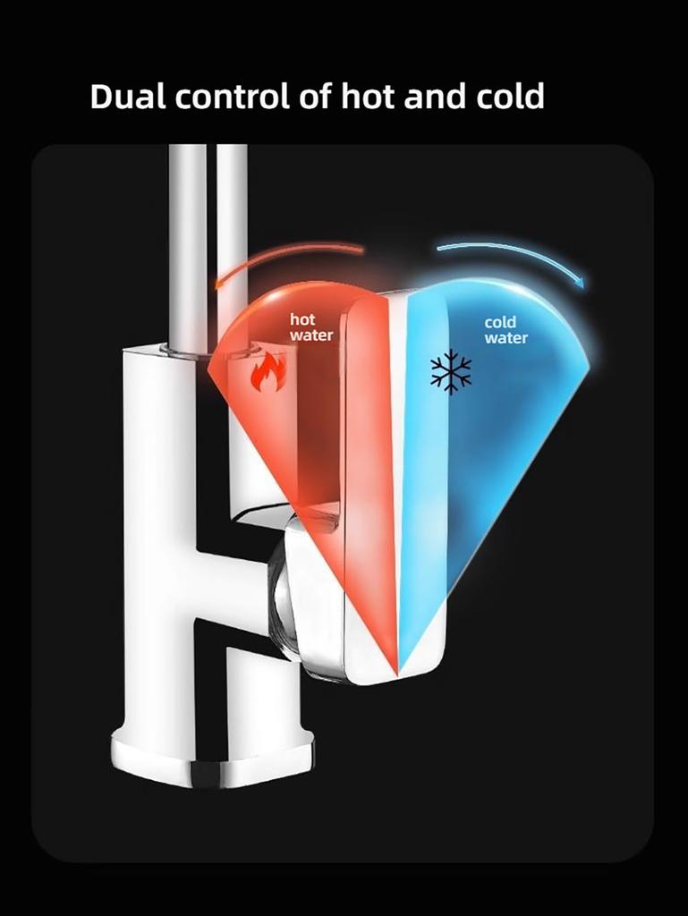 360 ° Rotating Basin Faucet, Bathroom Faucet, Washbasin, Household Hot and Cold Water Two In One Sink, Washbasin Faucet