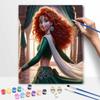 Disney DIY Painting Kit Princess Merida Classic Style Home Decor Craft Gift Idea Art Paint Wall Picture Canvas Paint by Number Set Wall Art