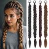 Synthetic With Elastic Band Hair Fiber Extensions Natural Looking Straight Long Braided Ponytail For Women Party Daily Use