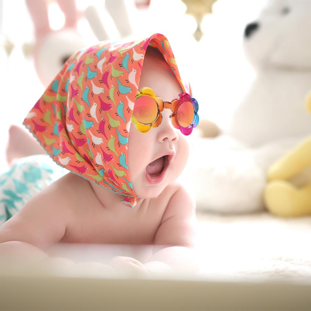 Детские солнцезащитные очки с цветочным принтом, радужные красочные милые круглые детские очки для малышей, мальчиков и девочек, активный отдых на свежем воздухе