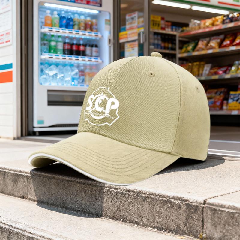 SCP Logo Pattern Unisex Baseball Cap Sandwich Sports Hat for Daily Wear Travel Gift