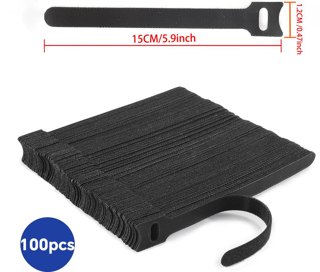 Releasable Cable Ties Durable and Soft Nylon Strap Reusable Velcro Cable Ties Organizer Tool Velcro Self-Adhesive Tapes