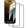 Защитная пленка из закаленного стекла - BOOLING - для iPhone 16 Pro Max - Набор из 2 штук - Твердость 9H - Черная рамка