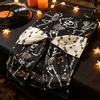 Holiday Themed Table Cover Halloween Runner with Bow Ghost Mushroom Pumpkin Skeleton Print Runner 13 Durable Polyester x 70 Inch Spooky Kitchen
