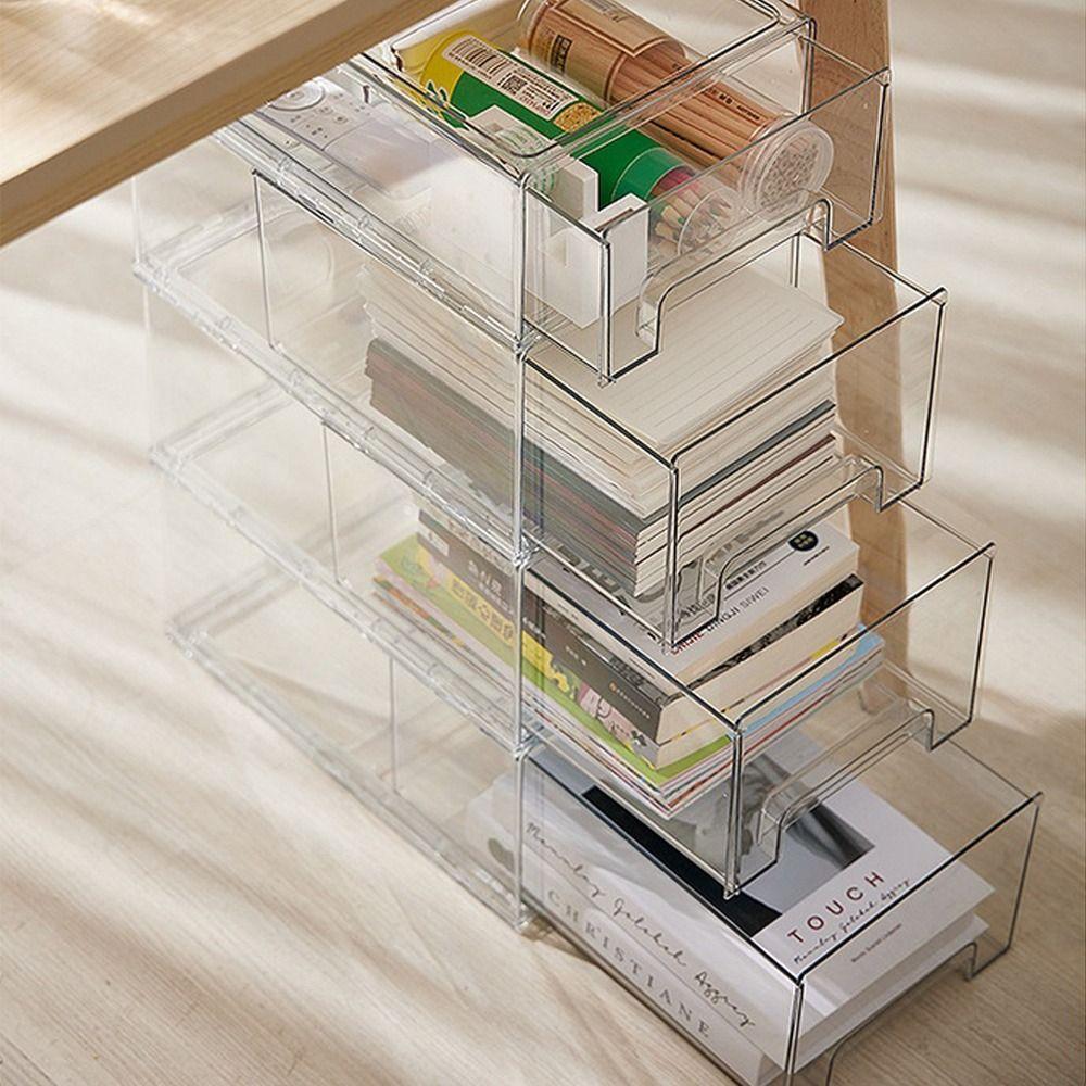 Transparent Cosmetic Storage Organizer Stackable Sundrie Holder Home Office