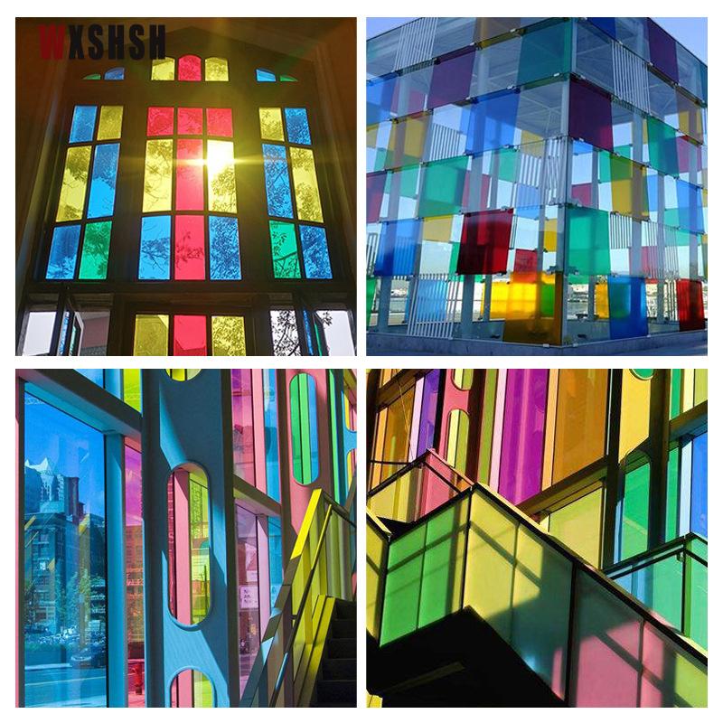 Радужная наклейка на окно, самоклеящаяся виниловая взрывозащищенная солнцезащитная декоративная рама для стеклянных перегородок окон и дверей