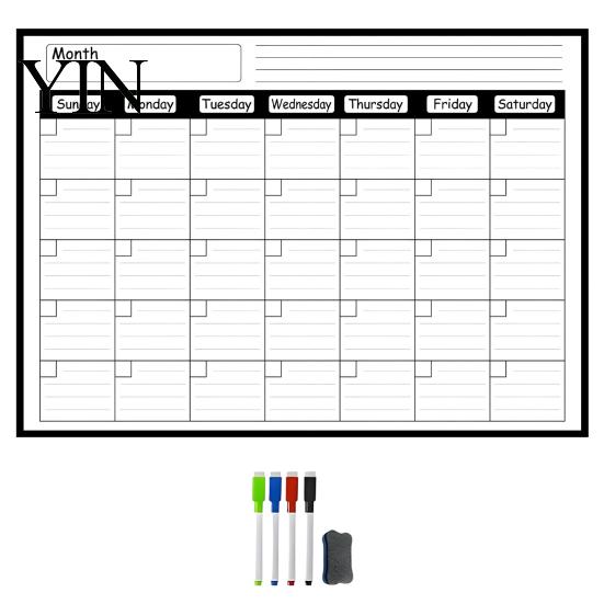 Magnetic Memo Board for Planning Dry Erase Calendar Refrigerator, Reusable Monthly Planner Whiteboard Fridge Wall Schedule Sheet Door, with
