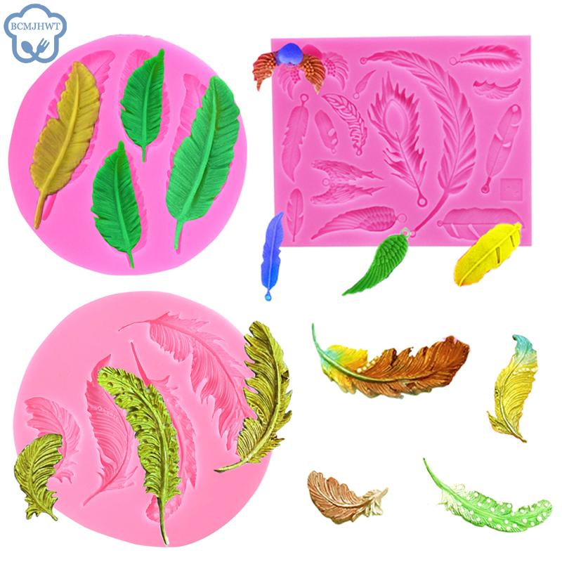 1pcs Feather Sugar Buttons Silicone Mold Fondant Mold Cake Decorating Tools Chocolate Gumpaste Mold Moldes De Silicona