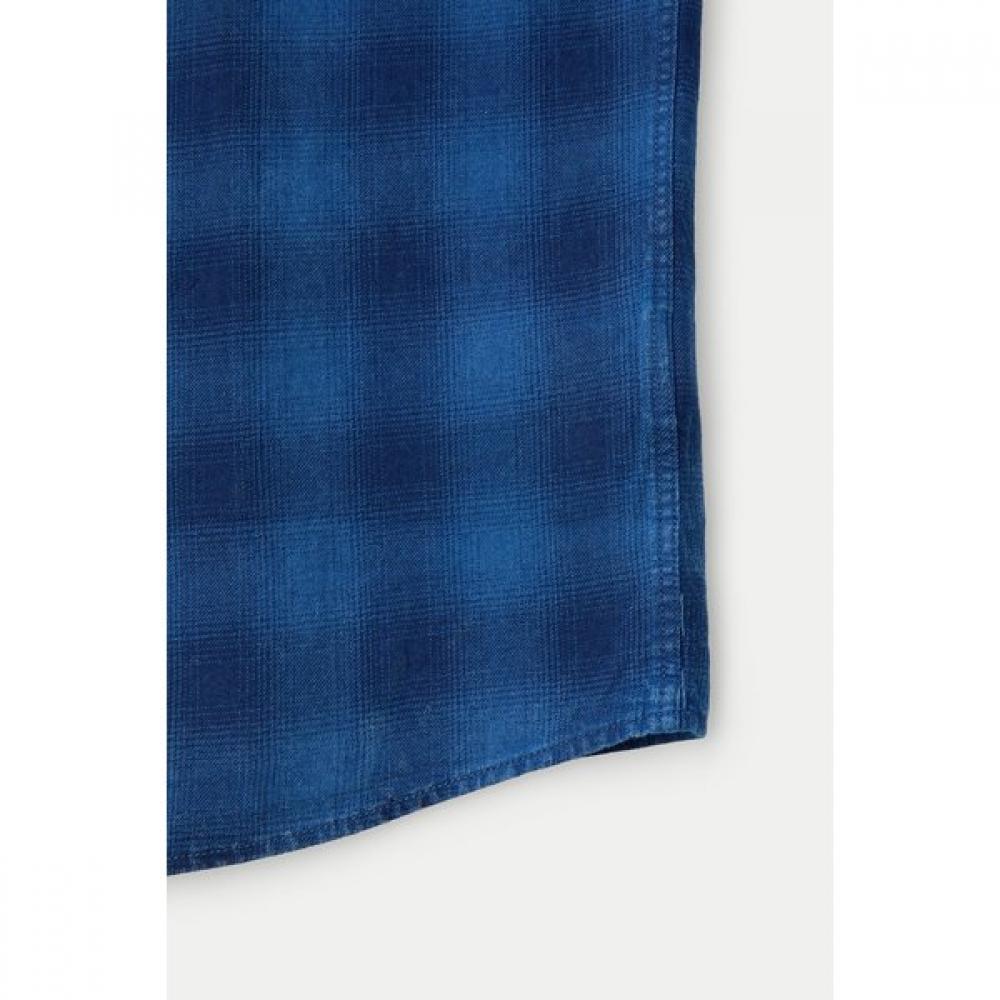 Series Indigo Washing Check Shirt Blue Sasfm26431bux