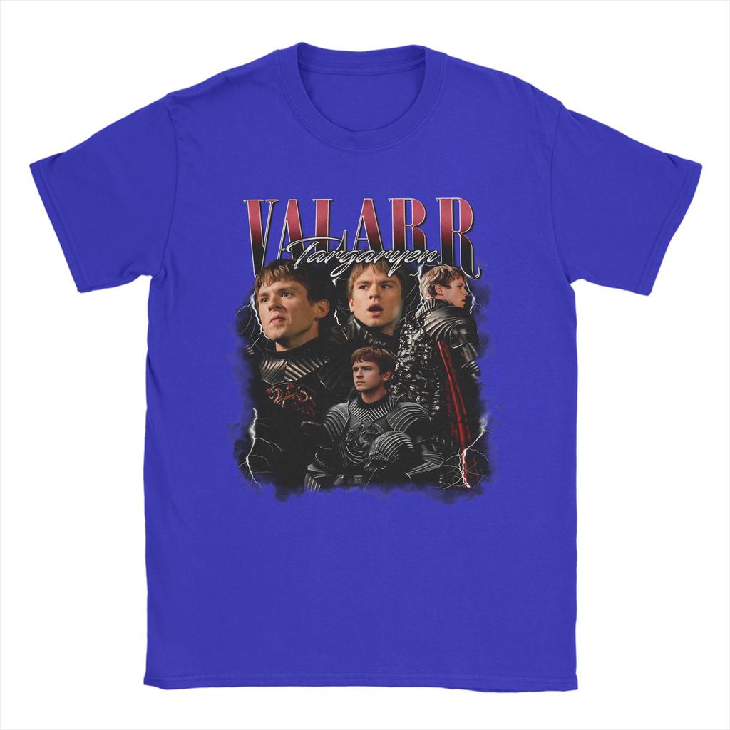Printed Vintage Valarr Targaryen Bootleg T Shirt For Unisex Pure Cotton T-shirts Short Sleeve Tops
