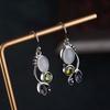 Charm gift Dangle  Hook Multi-Gemstone Moonstone Earrings Amethyst Ear Stud Peridot